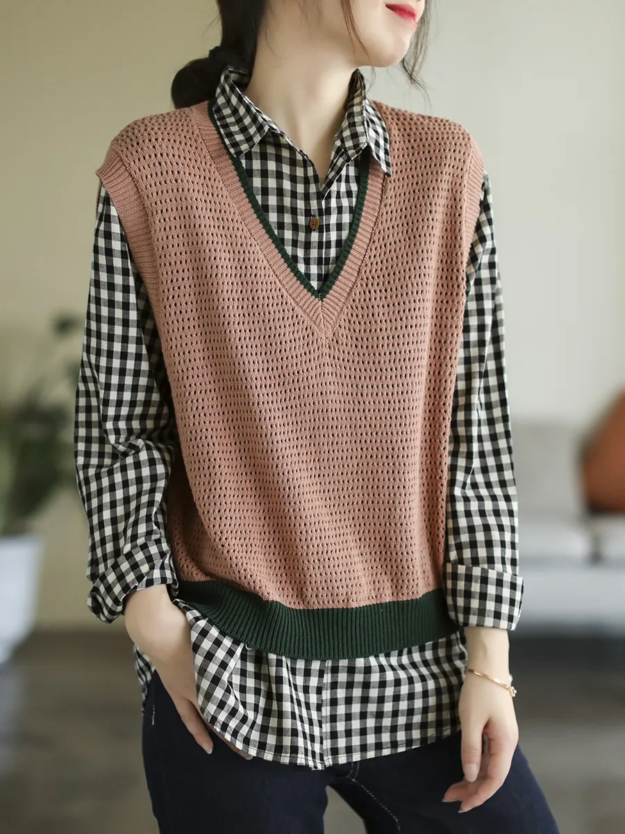 Autumn Knitted Hollow Vintage V-Neck Vest
