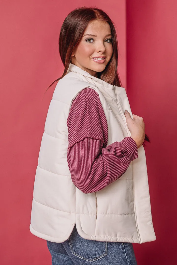 Back To Back Puff Vest | Cream
