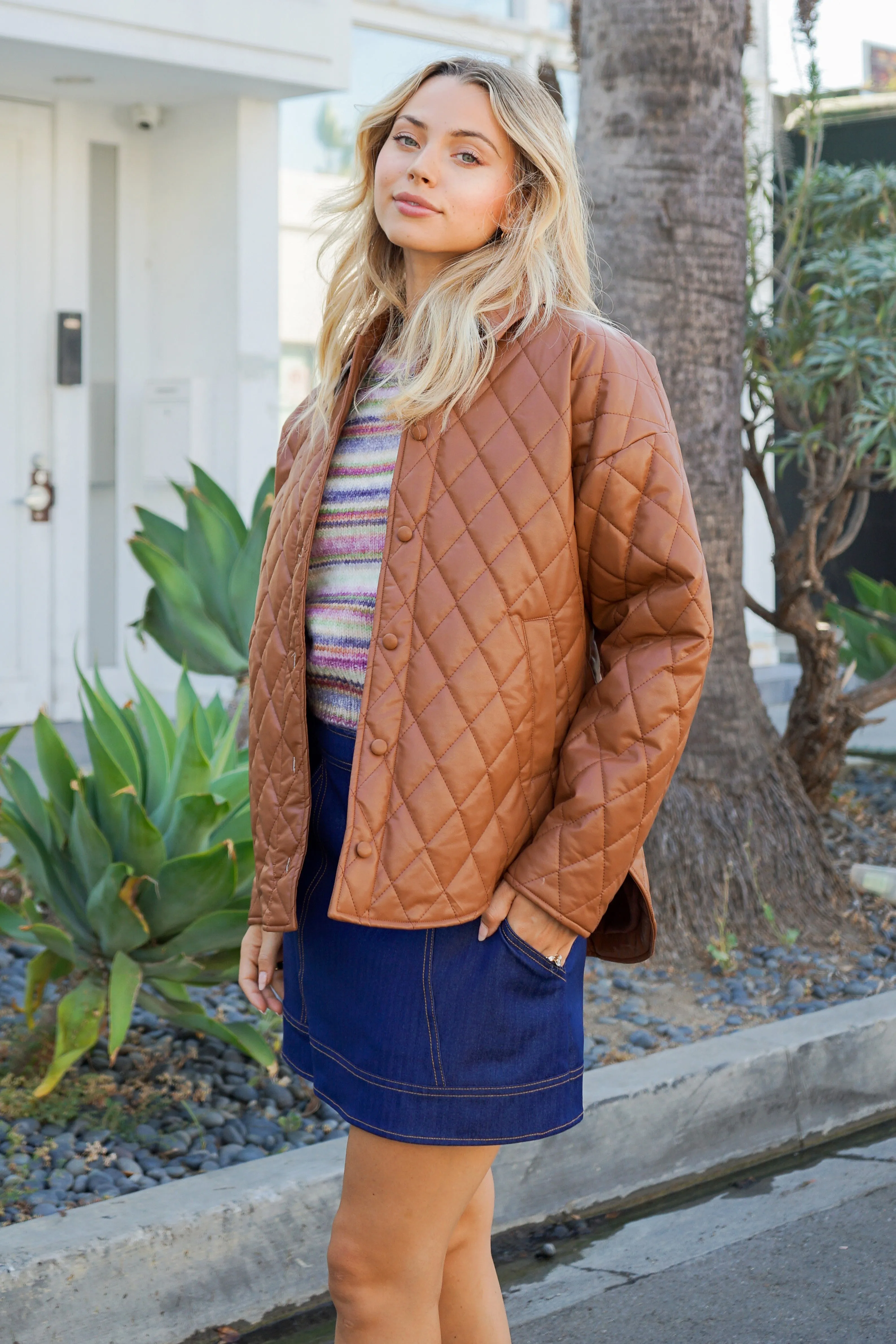 Brown Quilted Jacket