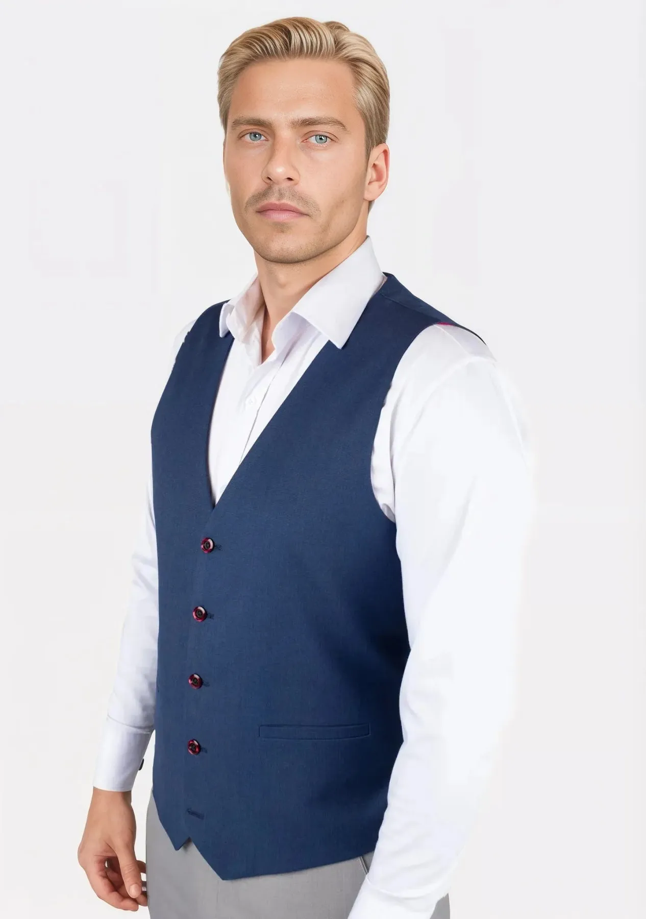 Deep Blue Crosshatch Vest