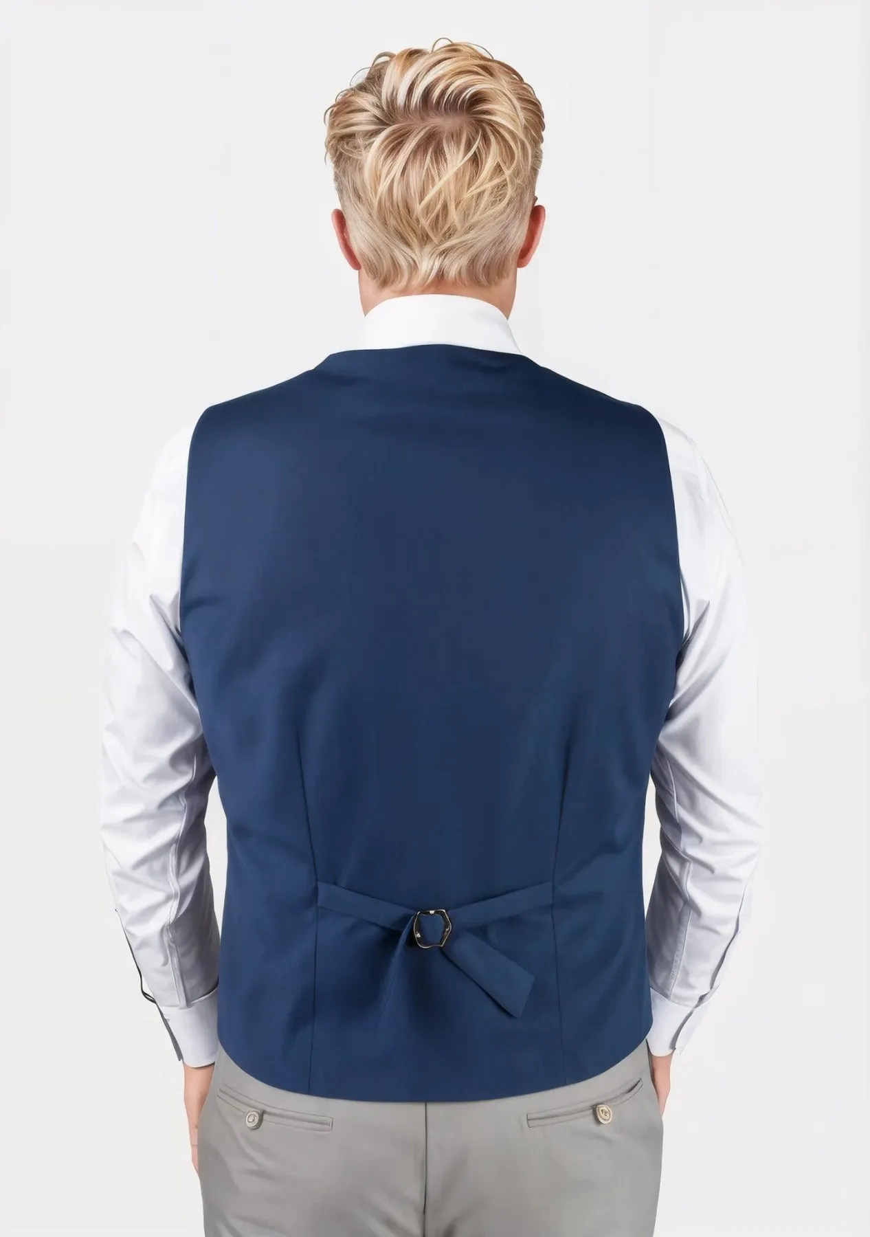 Deep Blue Crosshatch Vest