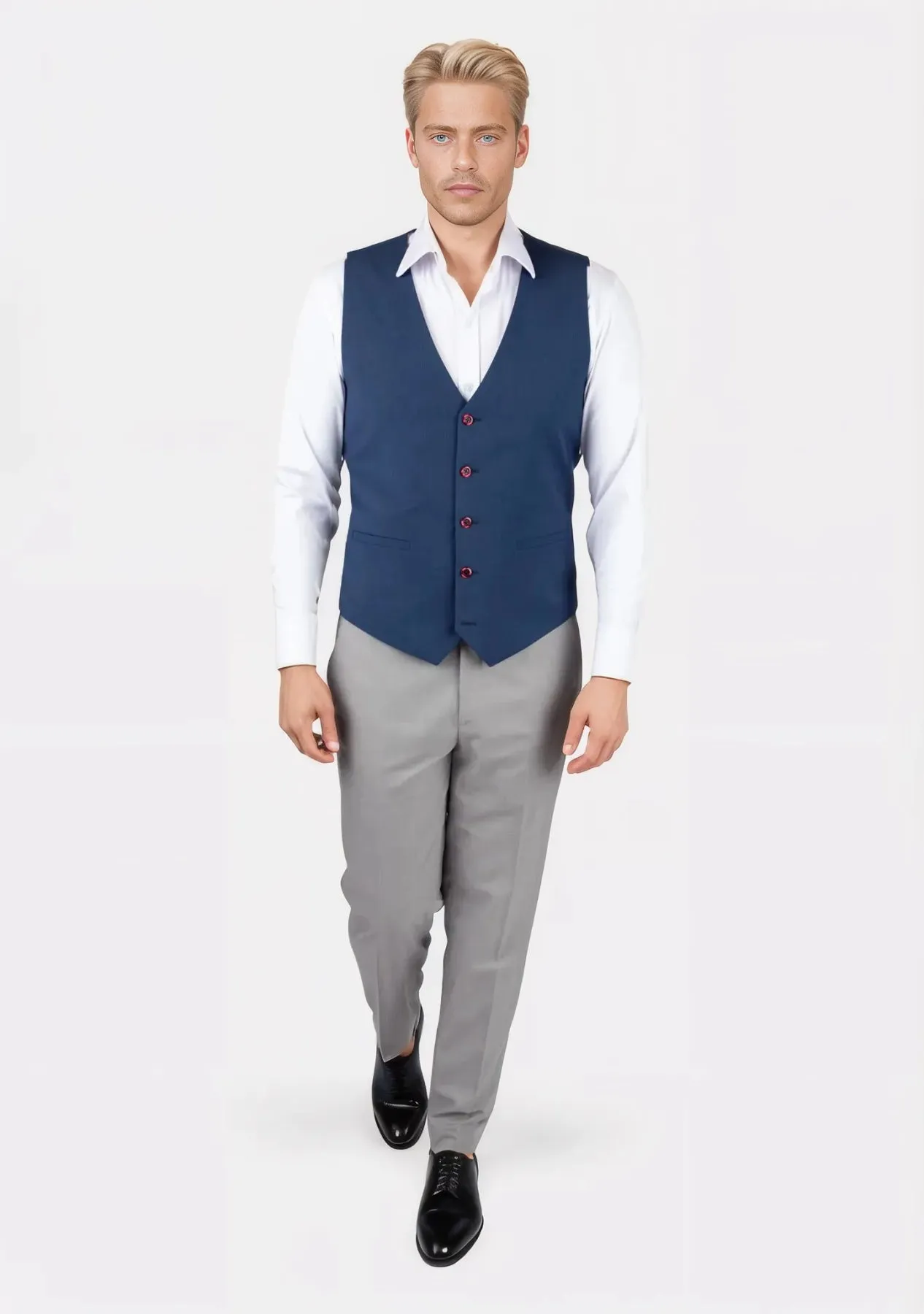 Deep Blue Crosshatch Vest