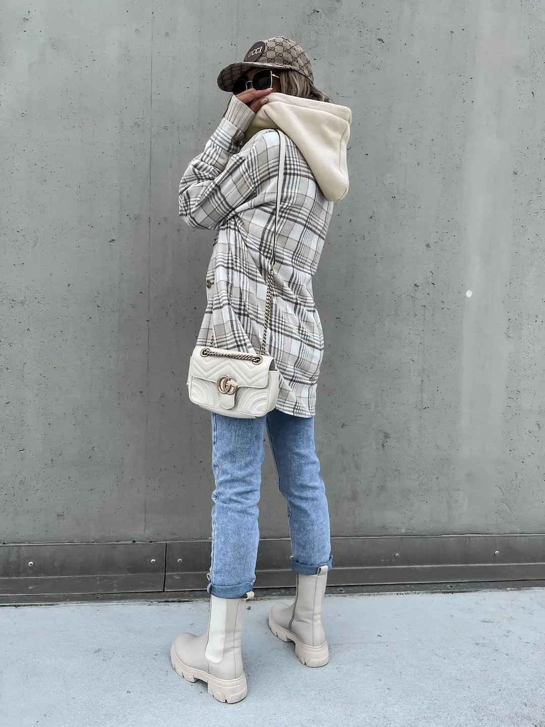 Detachable Hooded Plaid Shacket