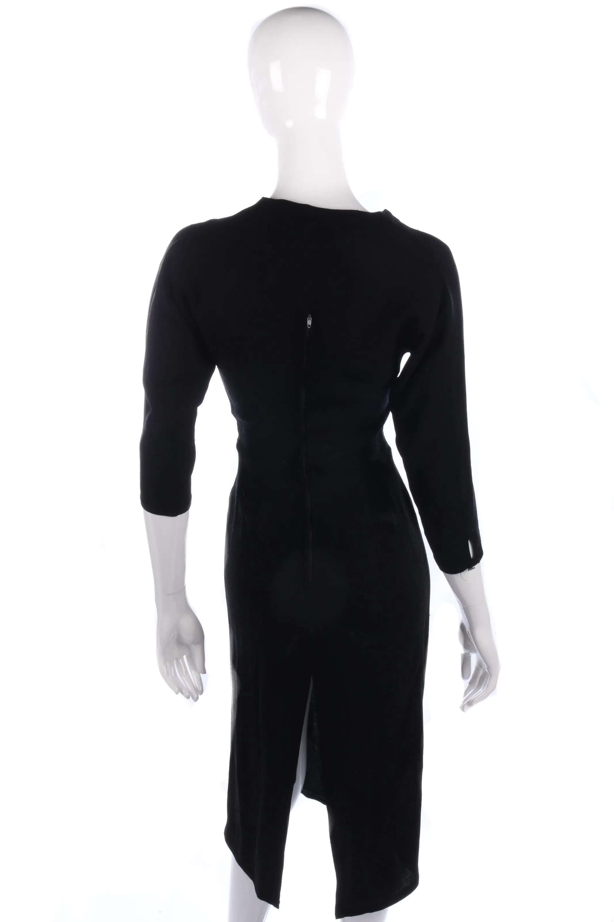 Fabulous vintage black crepe 1940's dress size S