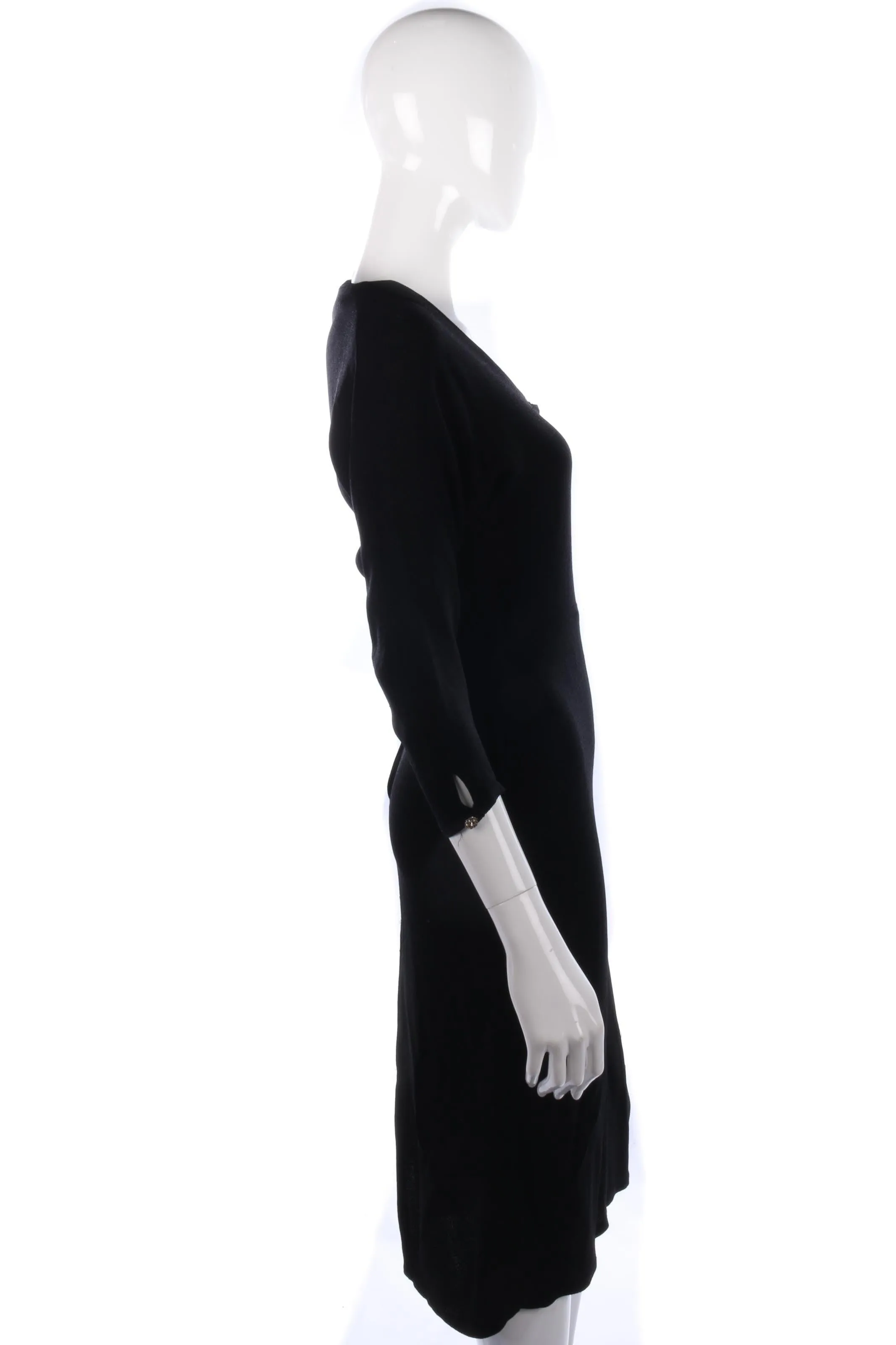 Fabulous vintage black crepe 1940's dress size S