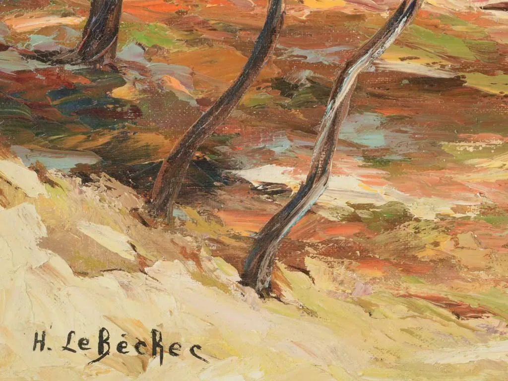 French 20th-century treescape painting by Henriette le Bechec (1908-2000) 19¾" x 24½"