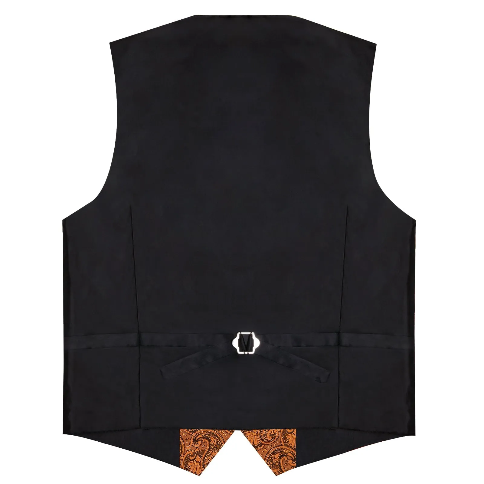 Golden Luxury Paisley Jacquard Men's Collar Vest Tie Hanky Cufflinks Suit Set