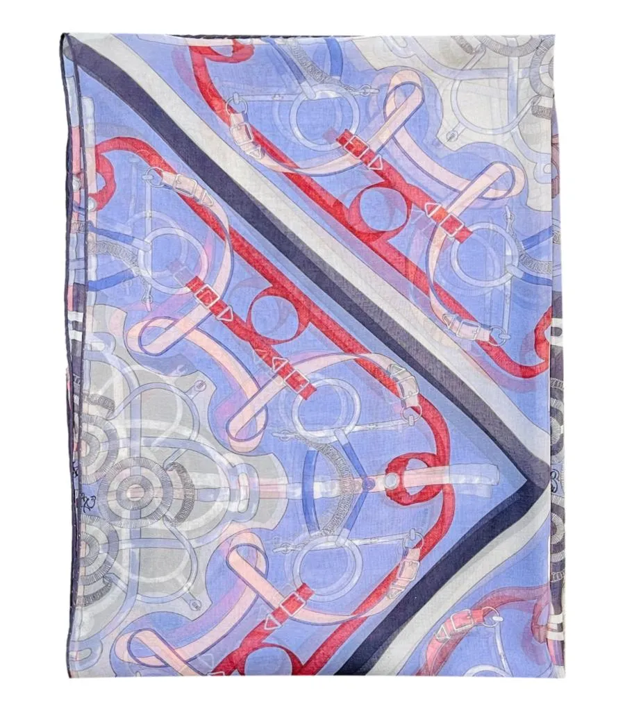 Hermes Sellier Printed Silk Scarf