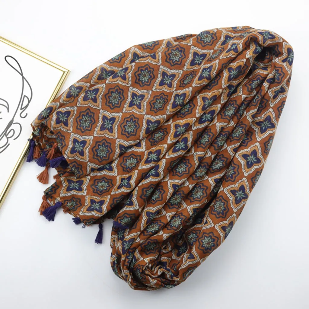 JY230223 Cruciate flower printed scarf