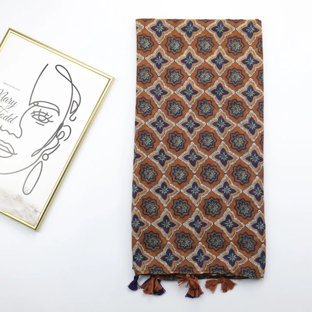 JY230223 Cruciate flower printed scarf