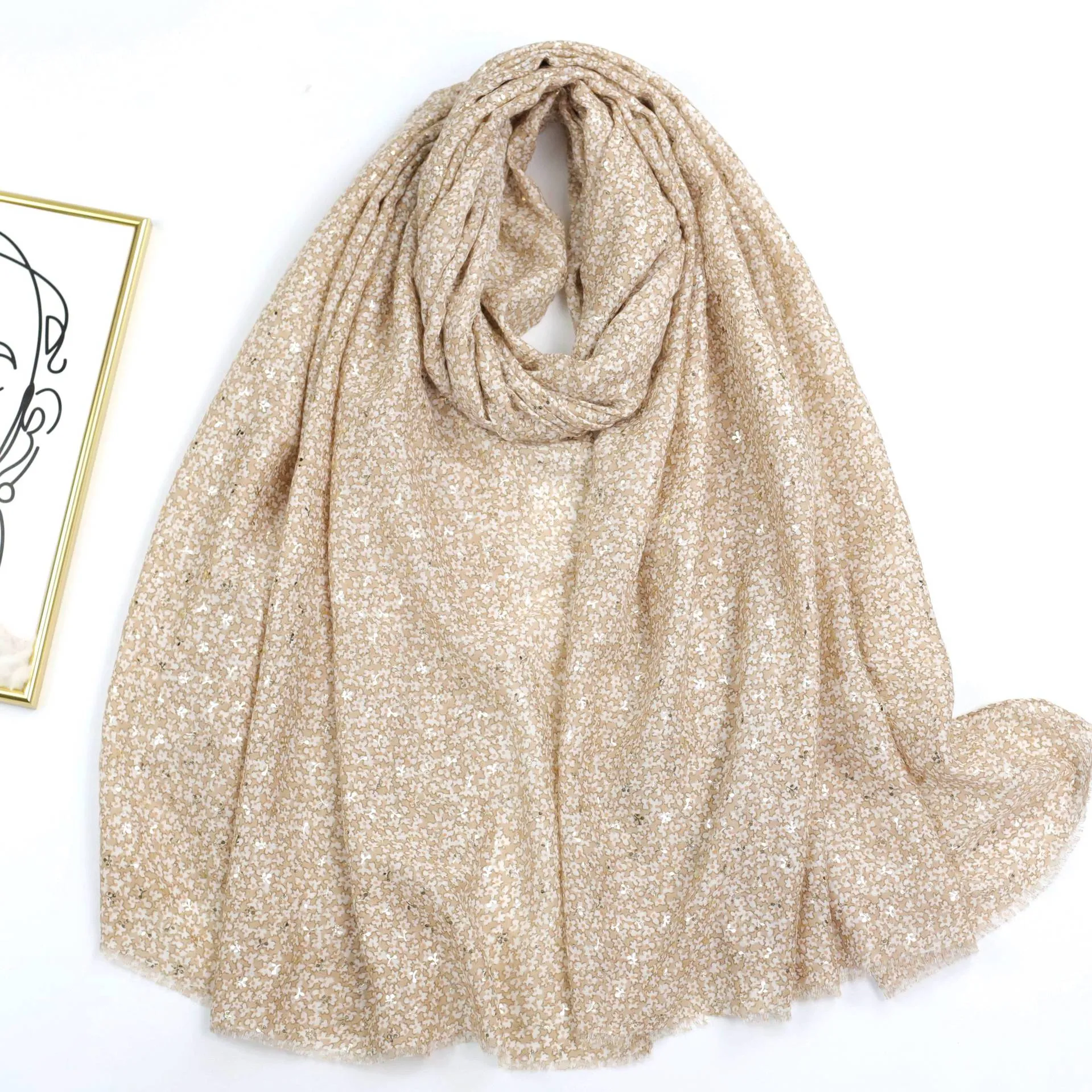 JY230312 hot stamping floret printed scarf