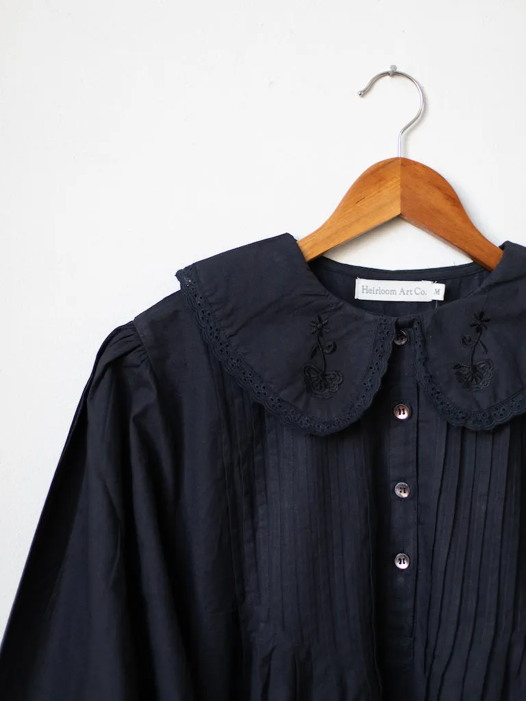 Kate Black Poplin Nightgown