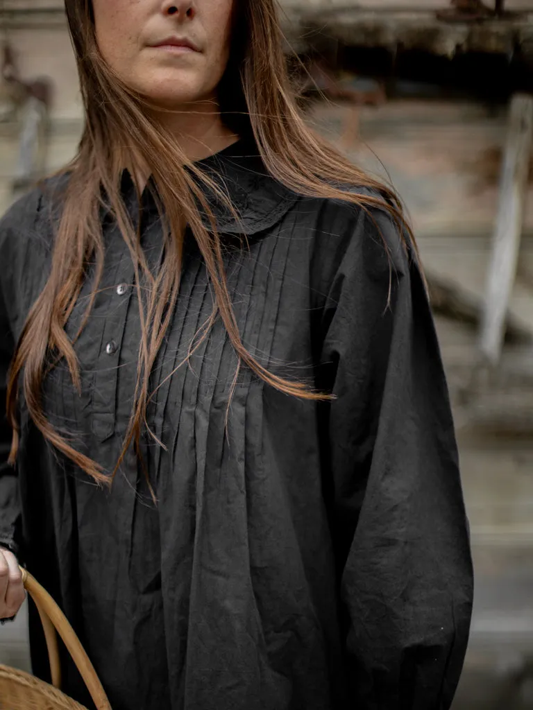 Kate Black Poplin Nightgown