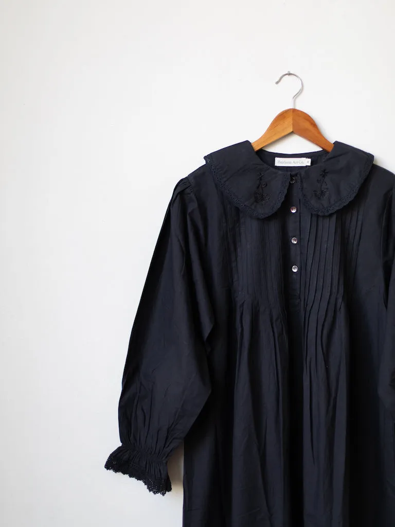 Kate Black Poplin Nightgown