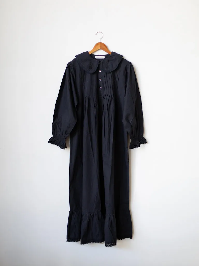 Kate Black Poplin Nightgown