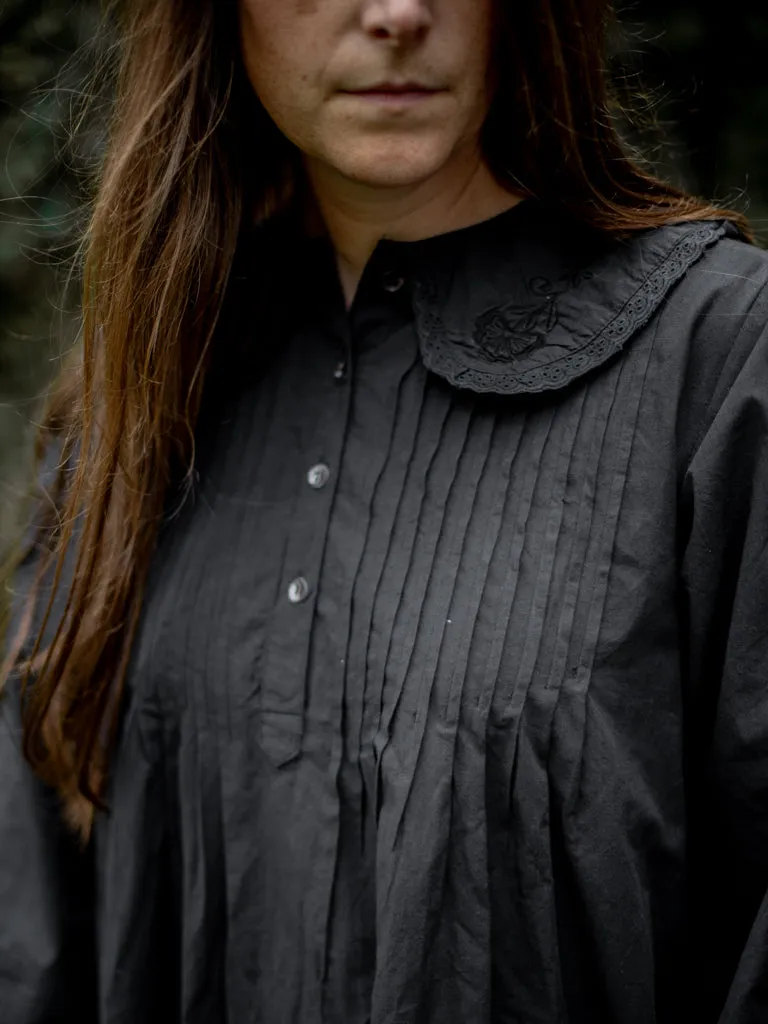 Kate Black Poplin Nightgown