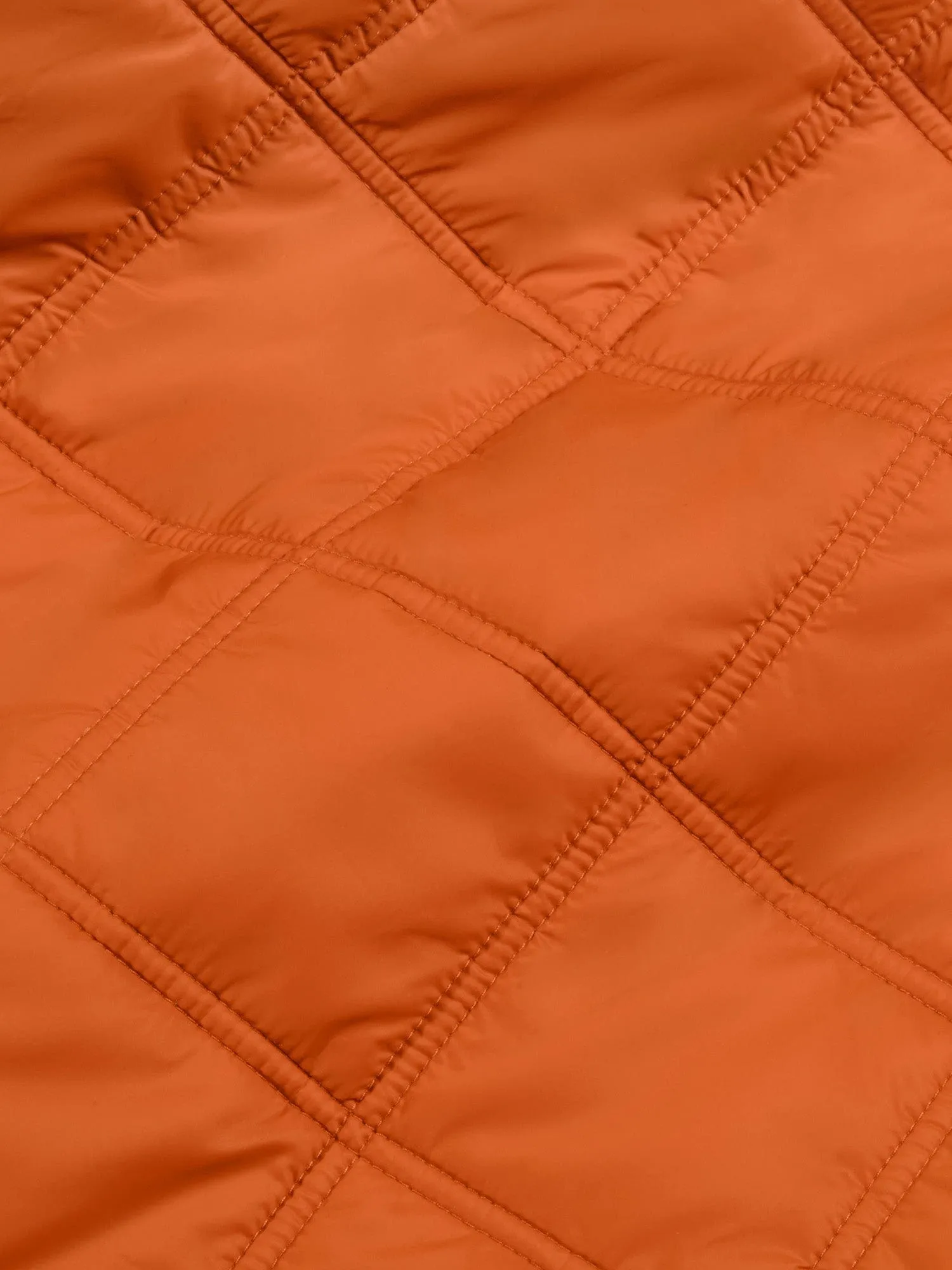 Kid’s Flower-Warmth Quilted Collarless Jacket—cinnamon orange