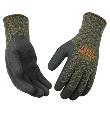 Kinco 1788 FrostBreaker Camouflage Heavy Thermal 7-Gauge Acrylic Knit Shell Crinkle Latex Coated Palm Acrylic & Elastic Knit Wrist Gloves (One Dozen)
