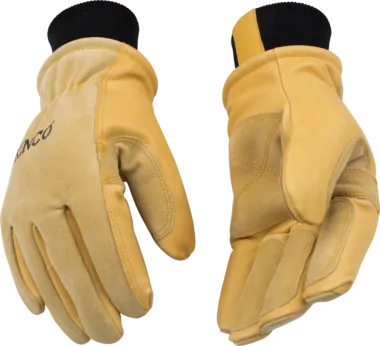 Kinco 901 Premium Suede Pigskin Thermal Insulation Ski Gloves Nikwax Waterproofing Wax Included (One Dozen)