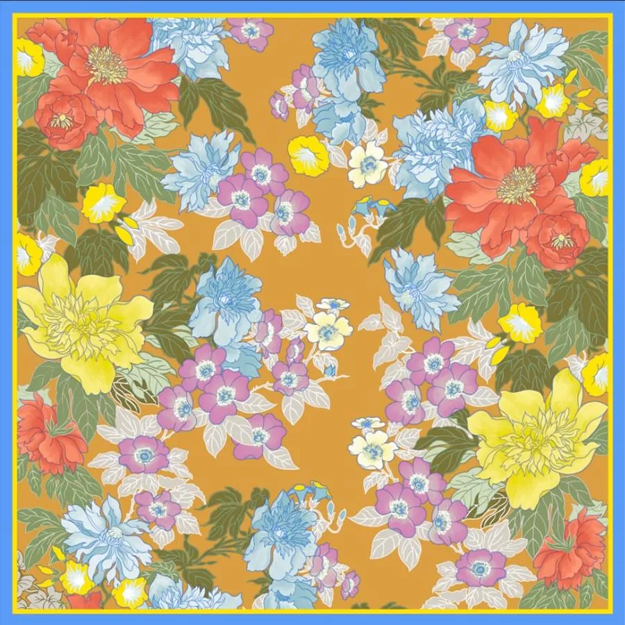Kiss of Spring Silk Twill Scarf 90