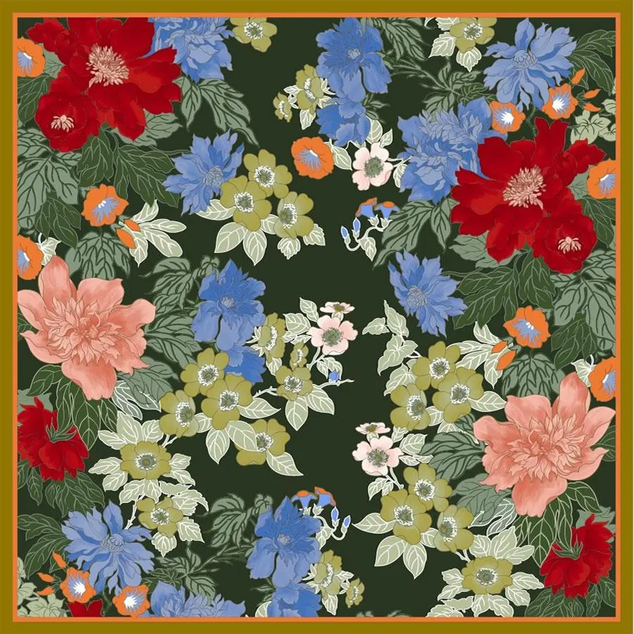 Kiss of Spring Silk Twill Scarf 90