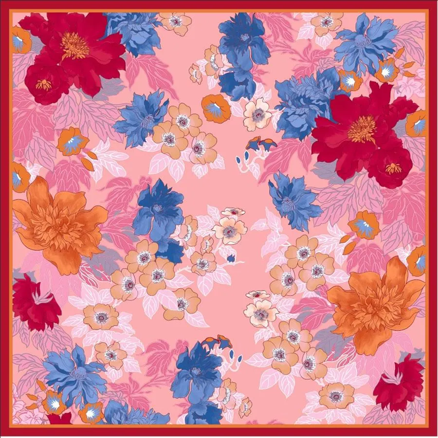 Kiss of Spring Silk Twill Scarf 90