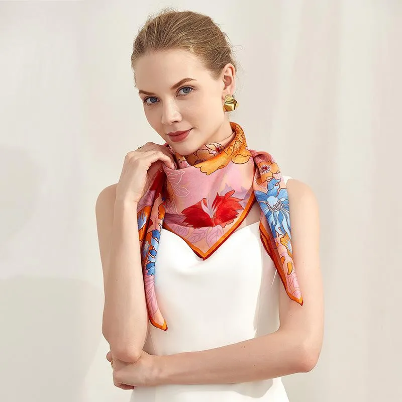 Kiss of Spring Silk Twill Scarf 90