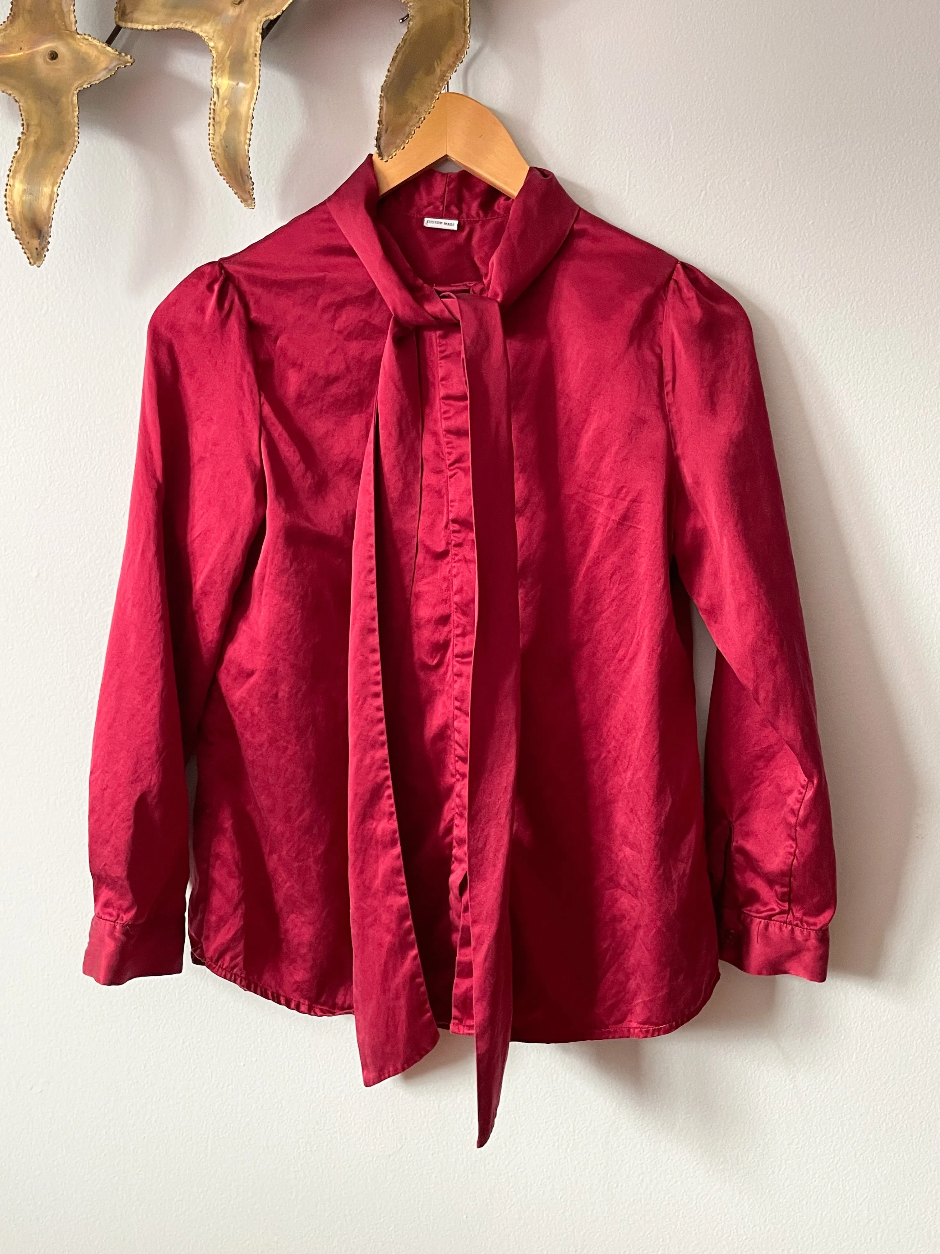 Lily Silk Bow Tie 100% Silk Jasmine Blouse - XS