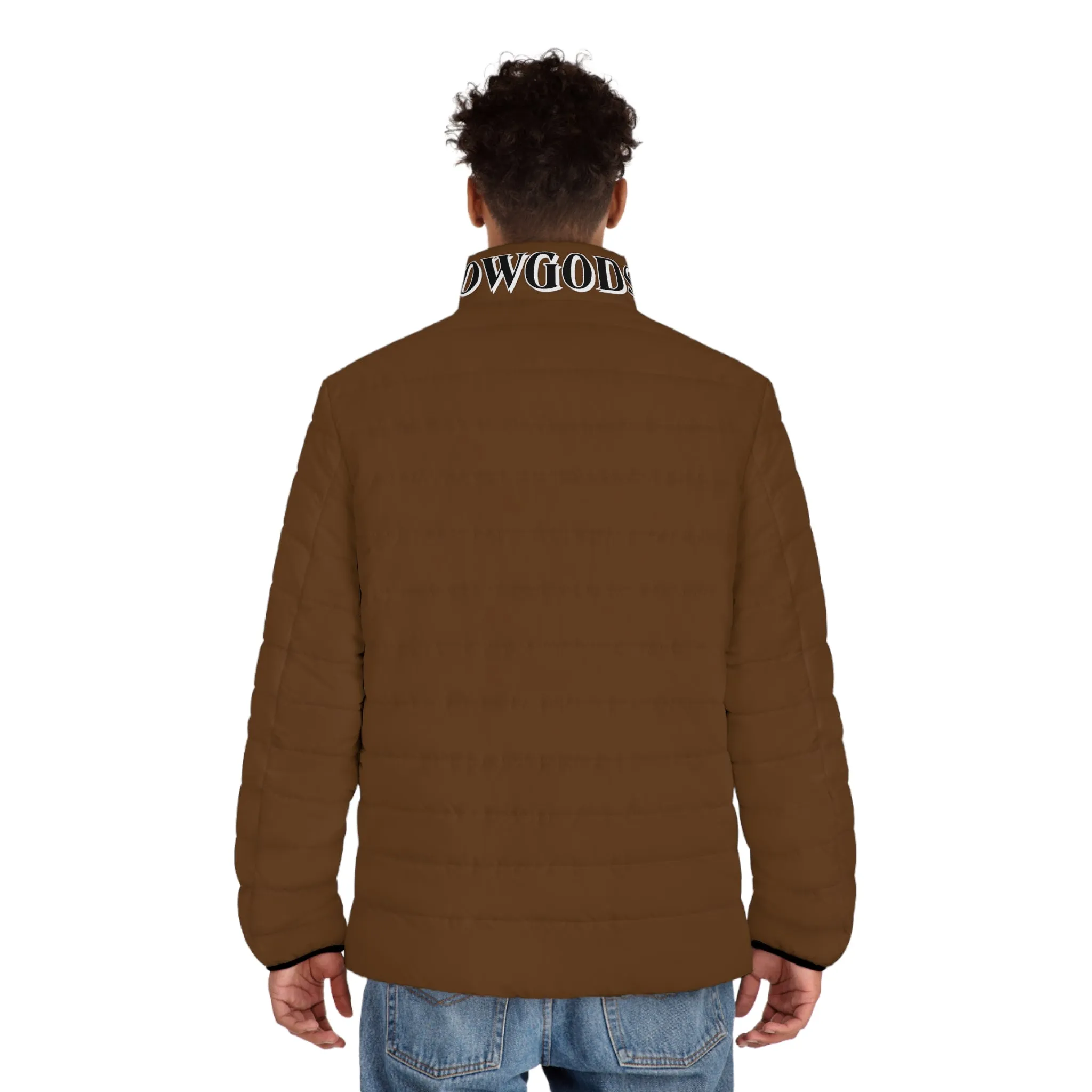 Men's CROWGODSHI Puffer Jacket, BROWN