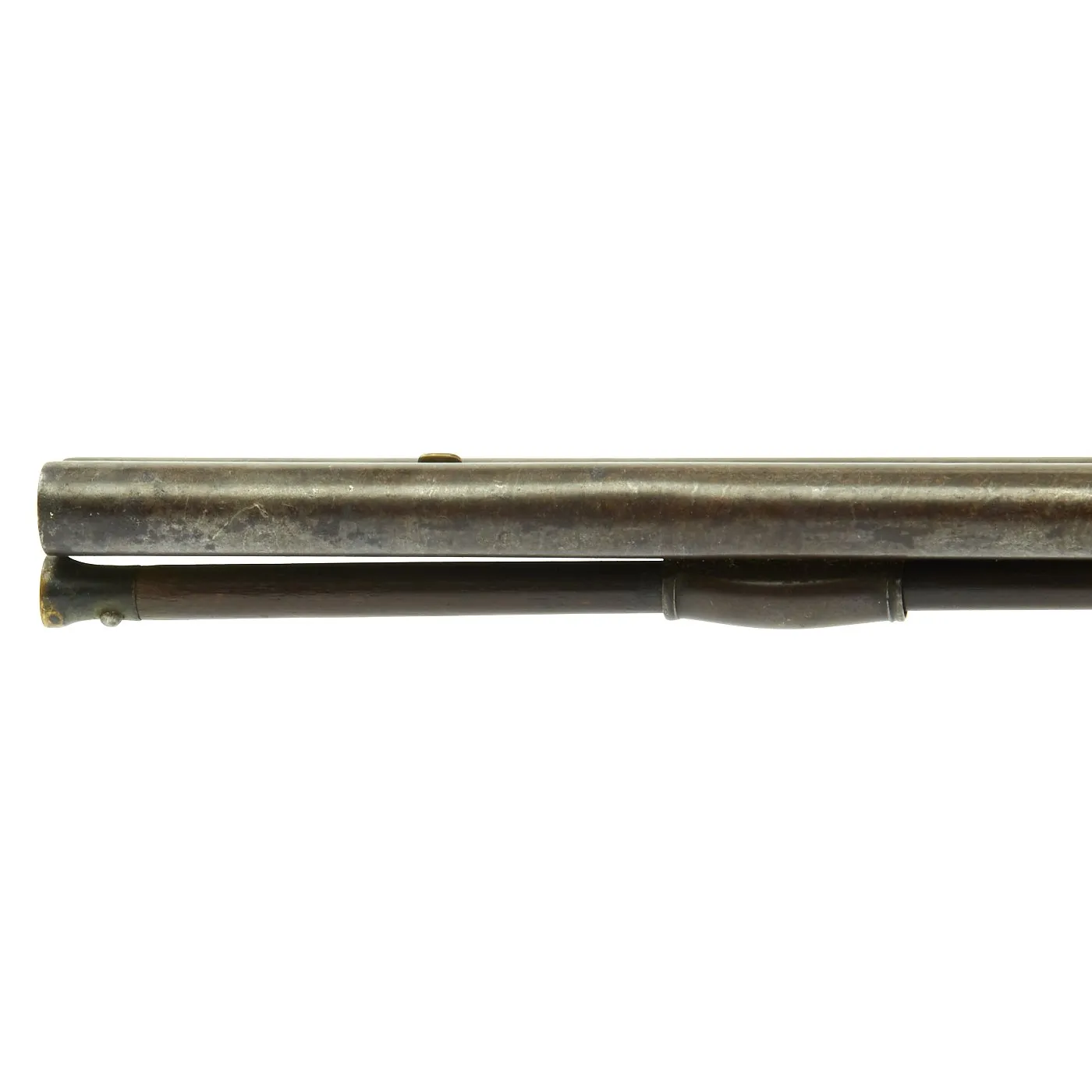 Original 19th Century Continental German-Style Double Barrel Percussion Shotgun with Black Horn Trigger Guard