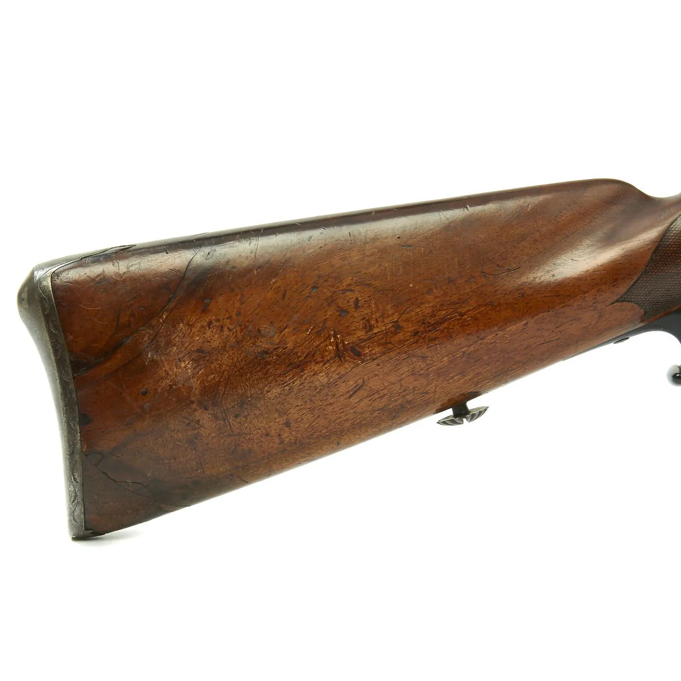 Original 19th Century Continental German-Style Double Barrel Percussion Shotgun with Black Horn Trigger Guard