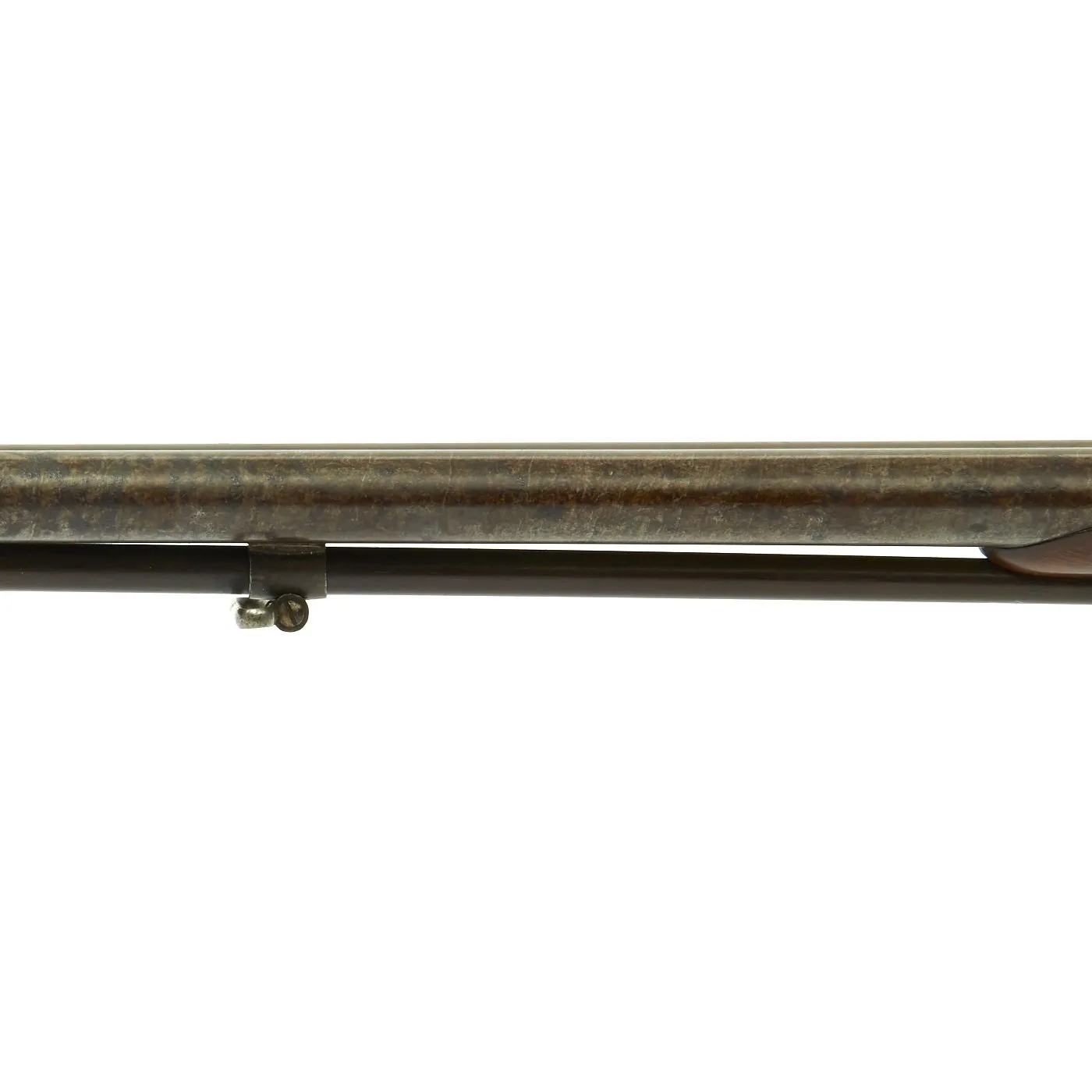 Original 19th Century Continental German-Style Double Barrel Percussion Shotgun with Black Horn Trigger Guard