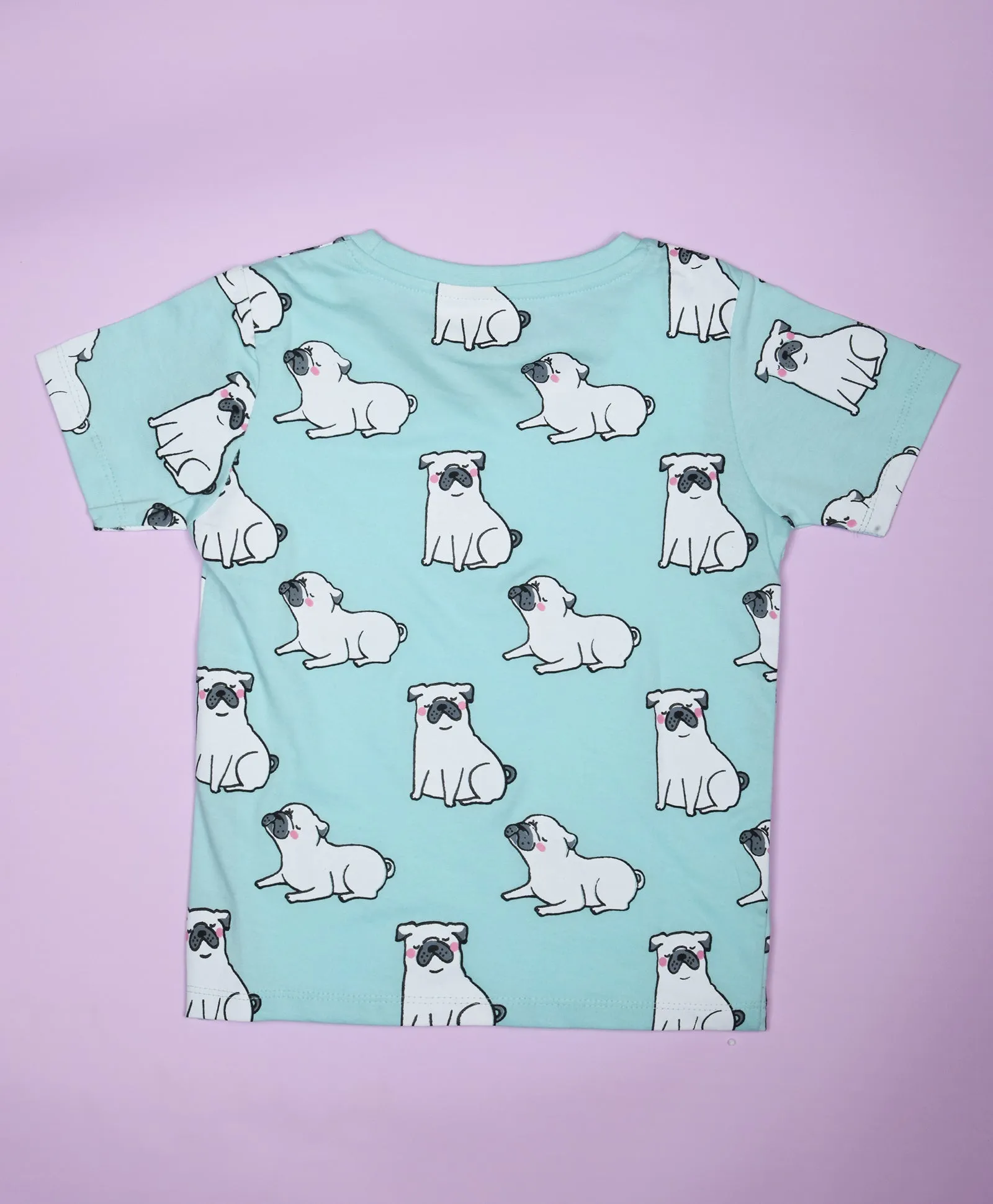 Pug Dog Pattern Half Sleeves T-Shirt & Shorts Set