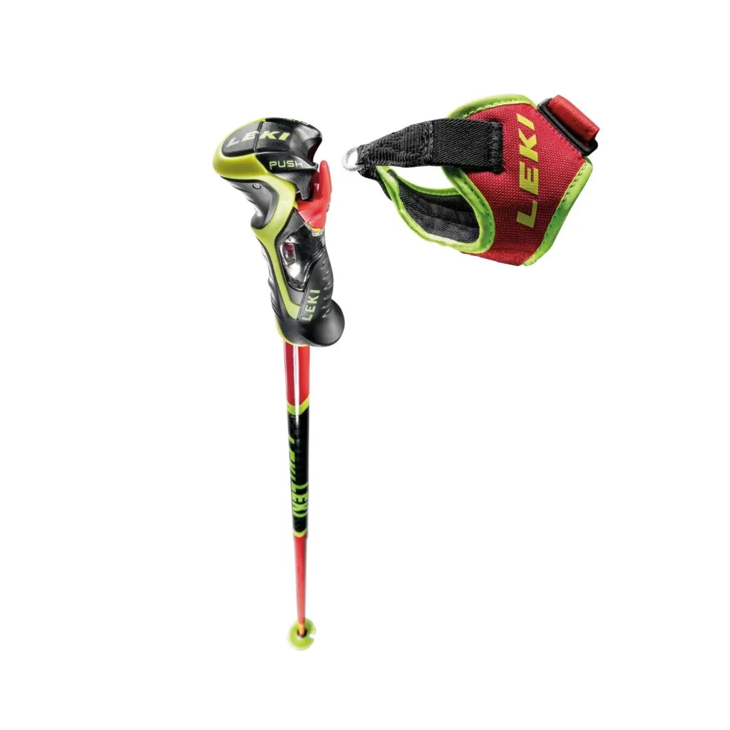 Ski Poles Leki WCR TBS SL 3D - Bright Red/Neon Yellow