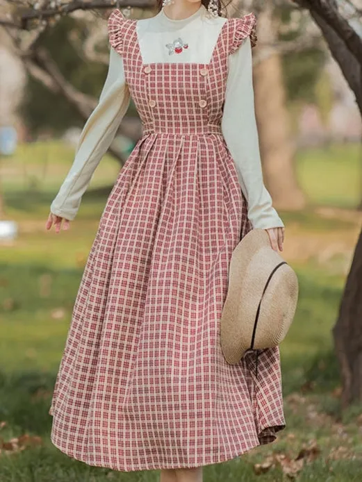 Strawberry Gingham One-piece Dress