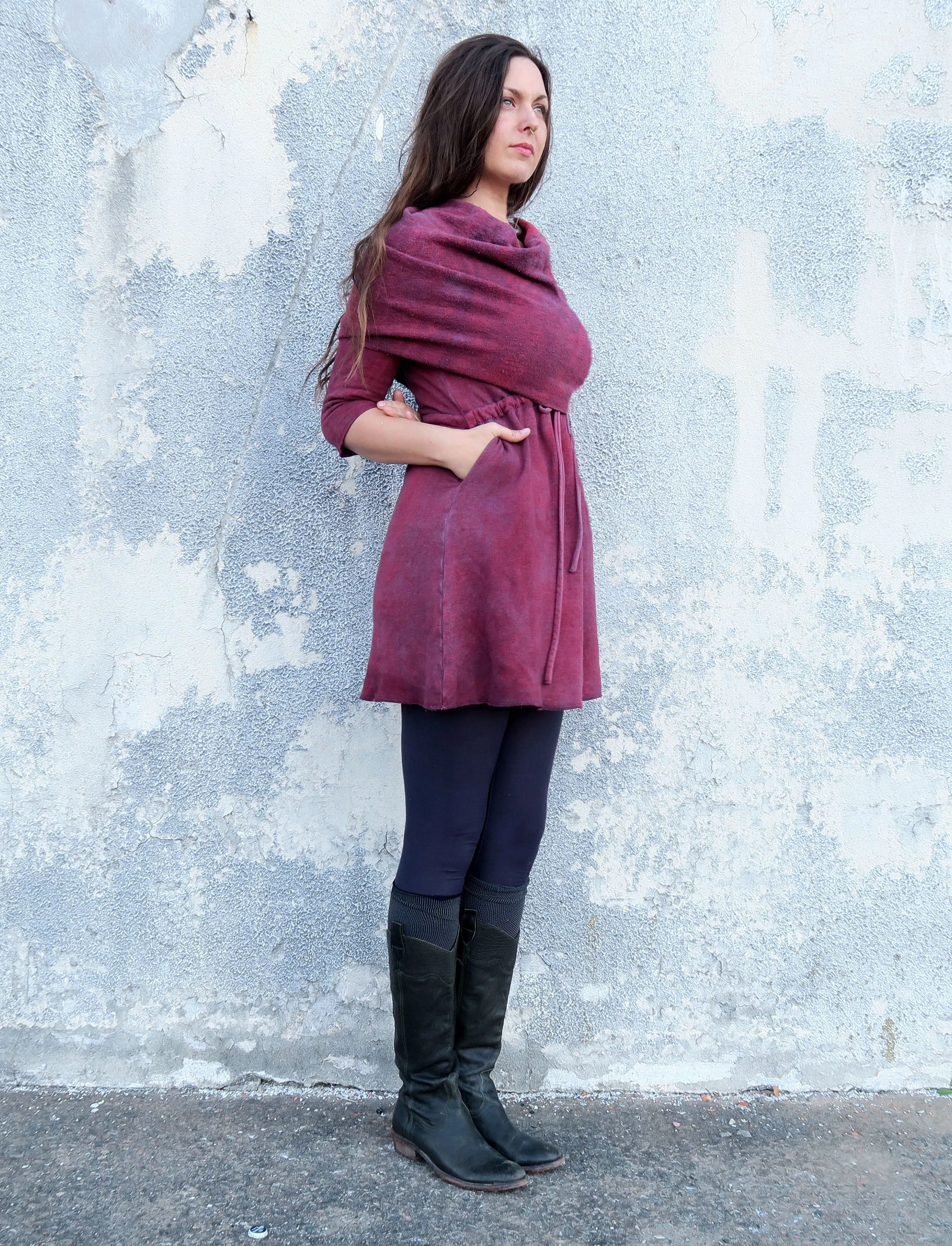 Super Cowl Gaia Short Dress