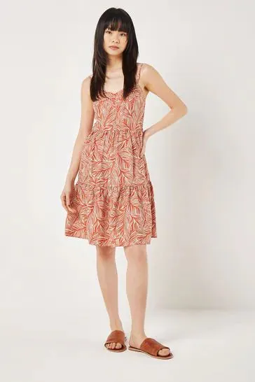 The Geo Leaf Pintuck Mini Dress