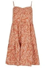 The Geo Leaf Pintuck Mini Dress