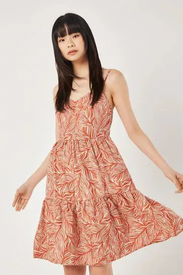 The Geo Leaf Pintuck Mini Dress