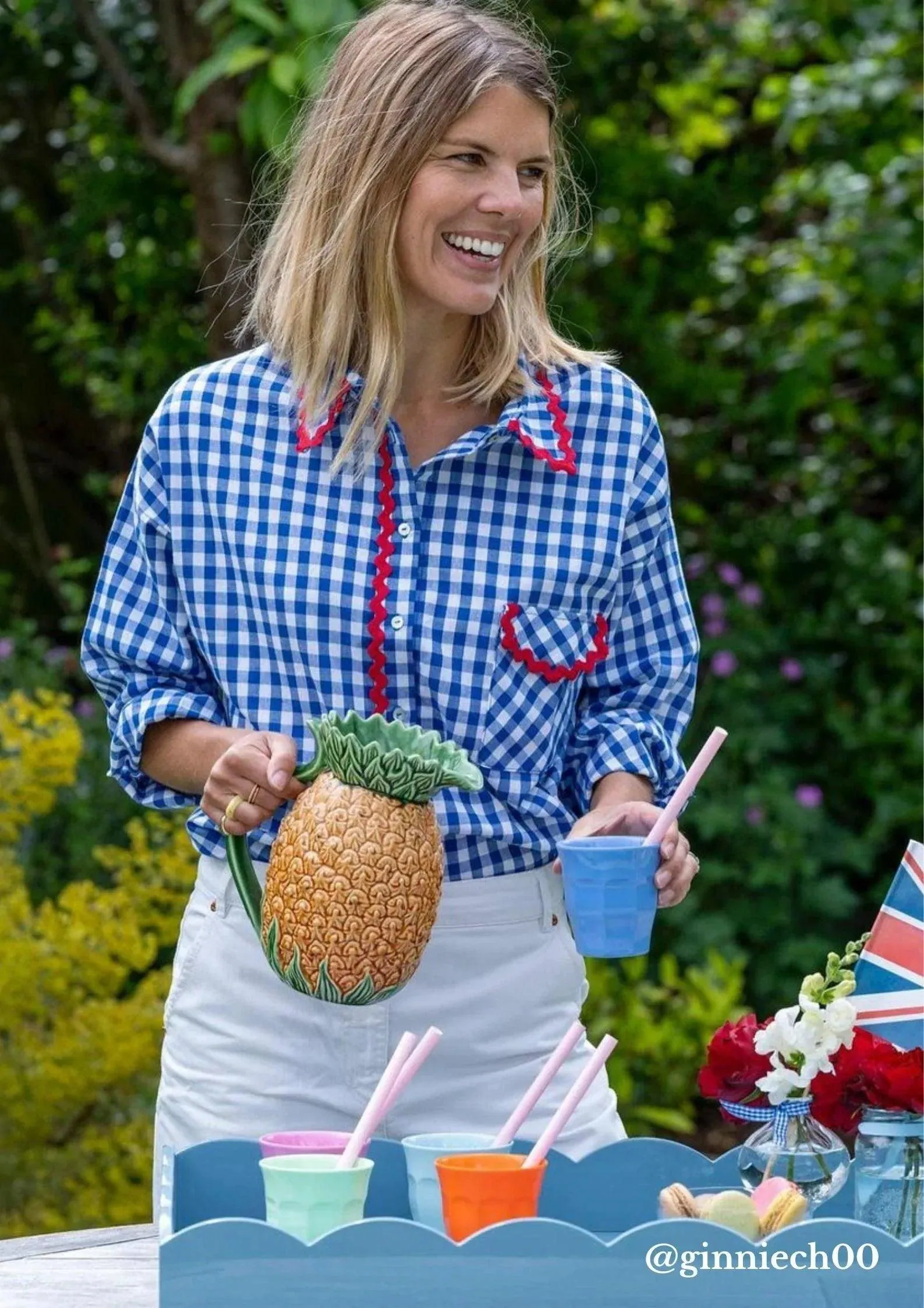 Theodore oversized shirt - royal blue gingham