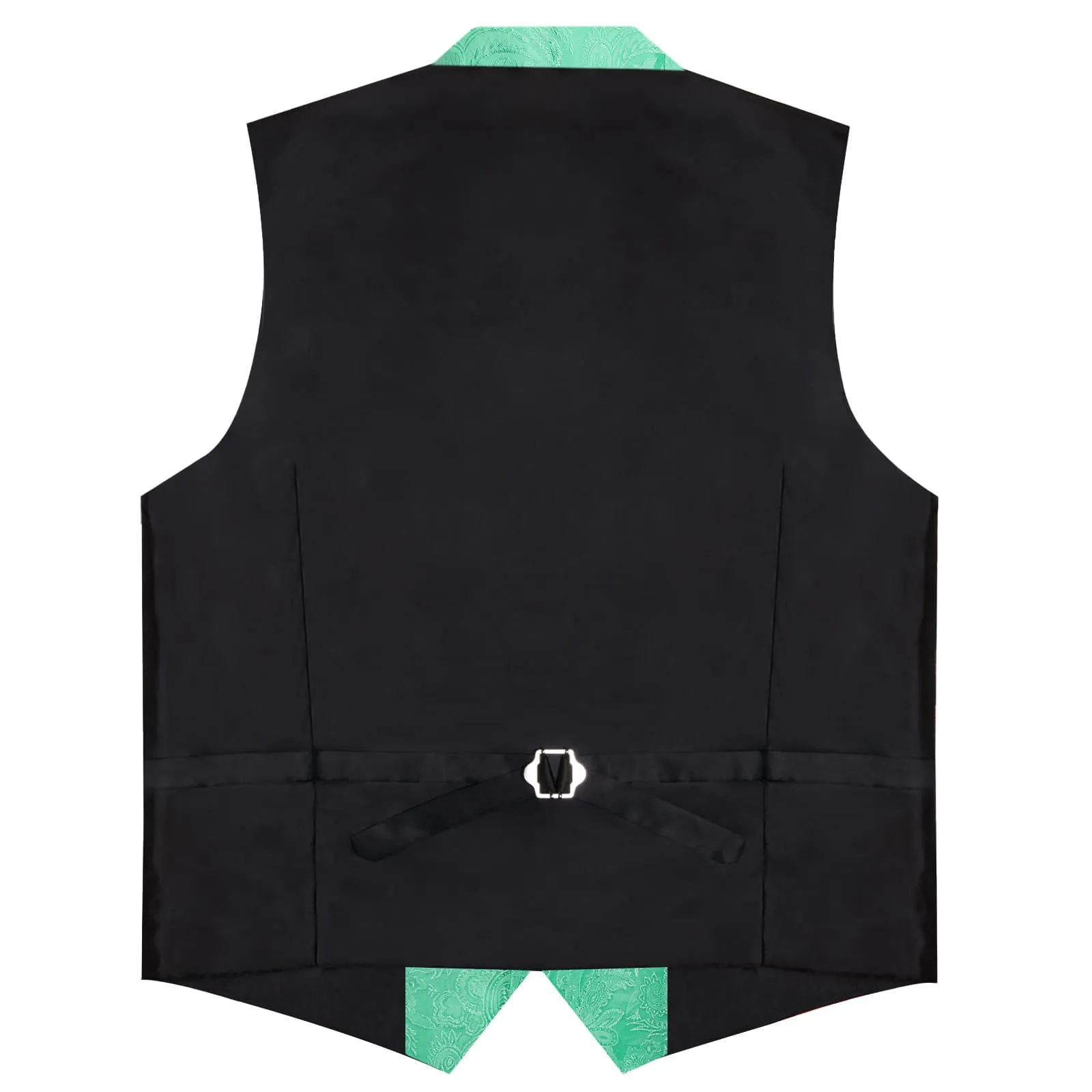Ties2you Dress Vest Light Green Paisley Notched Collar Silk Mens Waistcoat Tie Set